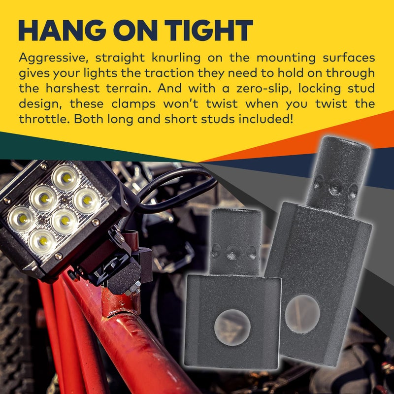 LAMPHUS Off-Road ATV UTV Light Bar Mounts Mounting Bracket Clamp Kits [1"/1.5"/1.75"/2" Inch] [360-Degree] [2 x Stud Size] Aluminium Unit Bull Roll Cage Clamps Mount - Image 3
